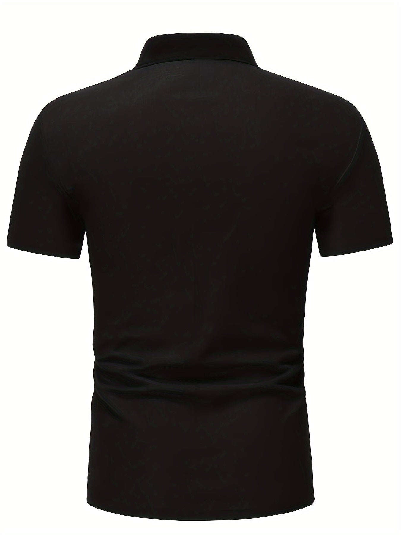 Men's Geometric Color Block Shirt - Breathable & Stylish for Summer   OAXG Black / FR S