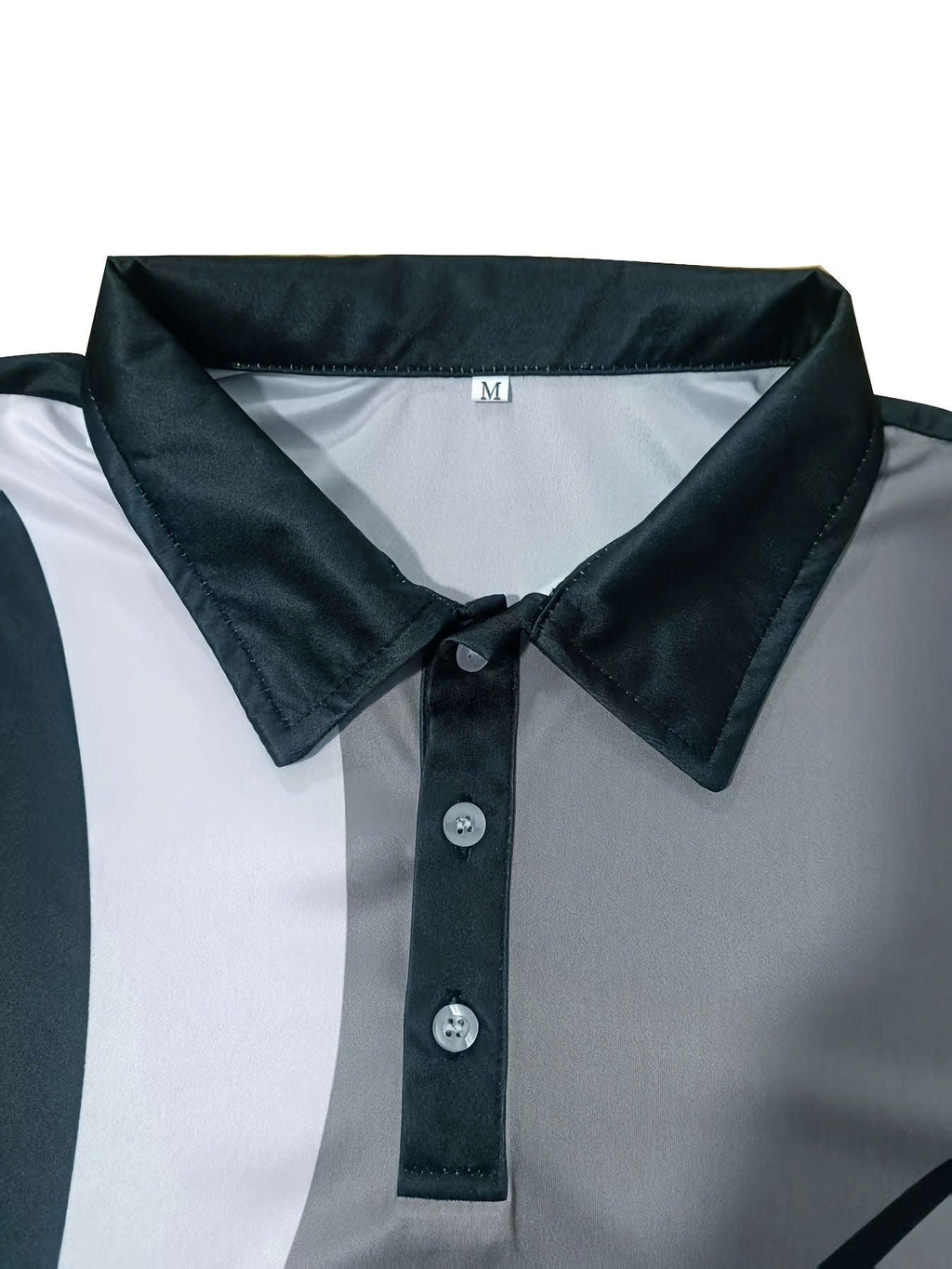 Men's Geometric Color Block Shirt - Breathable & Stylish for Summer   OAXG Black / FR S