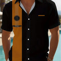 Men's Geometric Pattern Button-Collar Shirt - Casual Style, Stretch Fabric   OAXG Multicolor / FR S