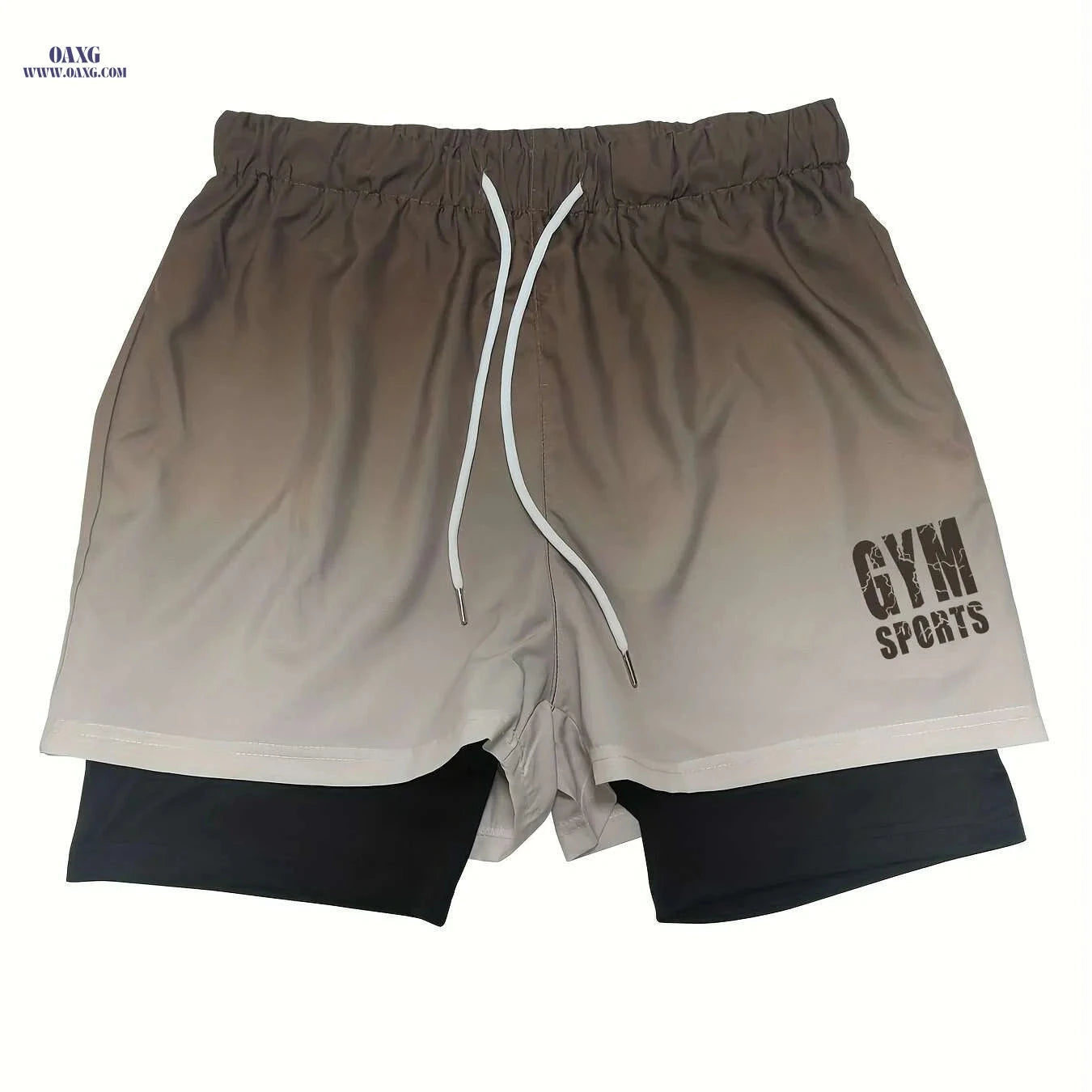 Men's Gradient Athletic Shorts - Breathable, Adjustable Drawstring, Black to Gray   OAXG Charcoal / S