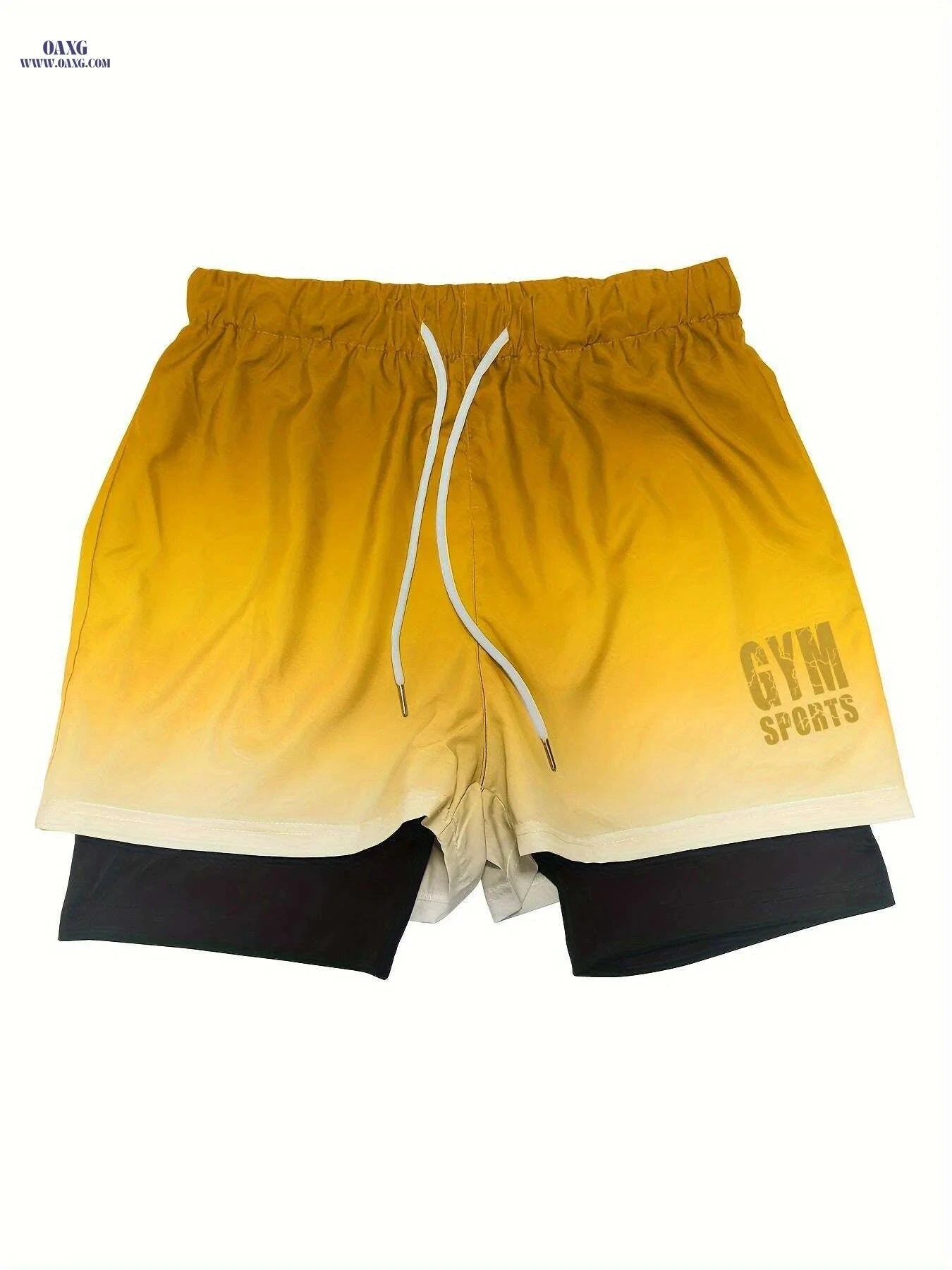 Men's Gradient Athletic Shorts - Breathable, Adjustable Drawstring, Black to Gray   OAXG Charcoal / S