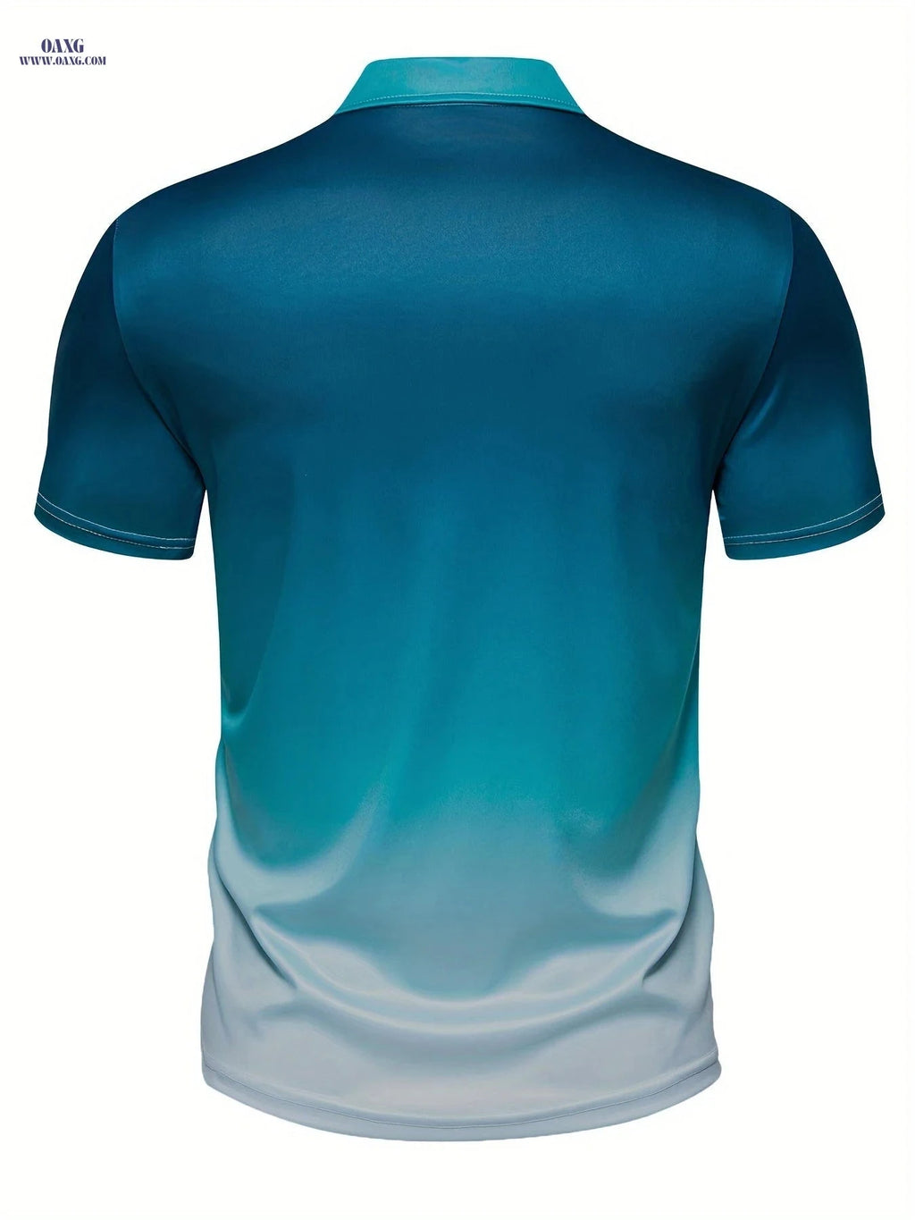 Men's Gradient Color T-Shirt - Short Sleeve Casual Top for Summer   OAXG Peacock Blue / FR M