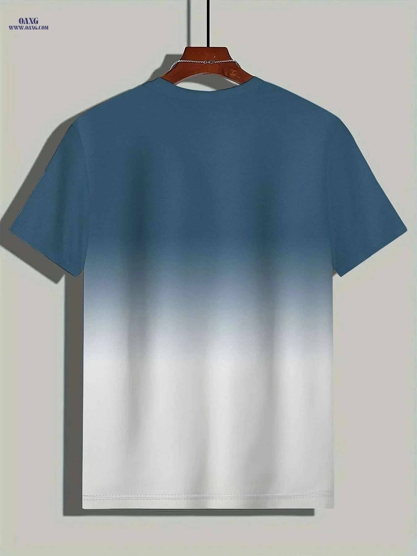 Men's Gradient Graphic Print Tee - Casual Crew Neck Summer Shirt   OAXG Peacock Blue / M