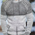 Men's Gradient Hooded Sweater - Casual Winter Wear, 100% Acrylic   OAXG Multicolor / FR S