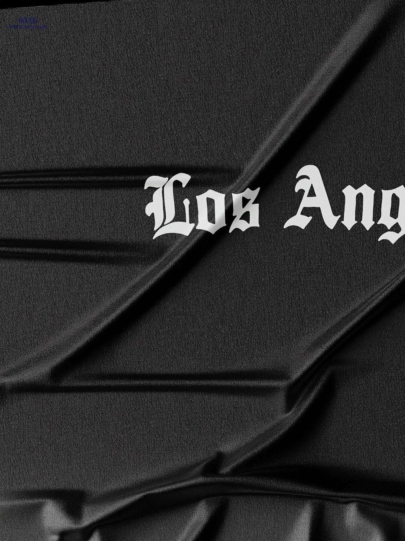 Men's Gradient Los Angeles T-Shirt - Casual Black to White Tee   OAXG Black / S