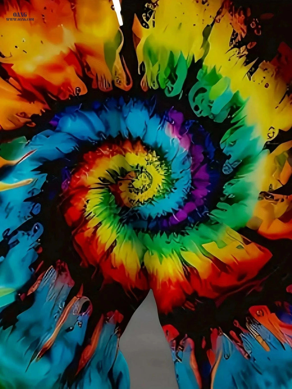 Men's Gradient Spiral Tie-Dye Casual Sports Pants - Loose Fit, 3D Printed   OAXG Mixed Color / S