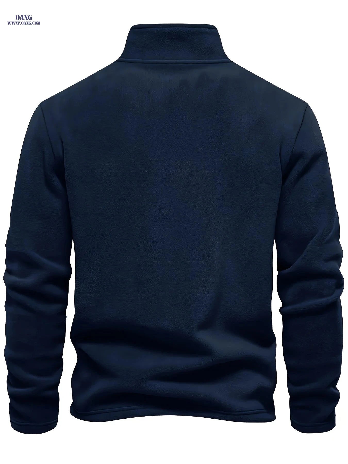 Men's Half-Zip Henley Shirt - Warm, Embroidered Stand Collar Top   OAXG 