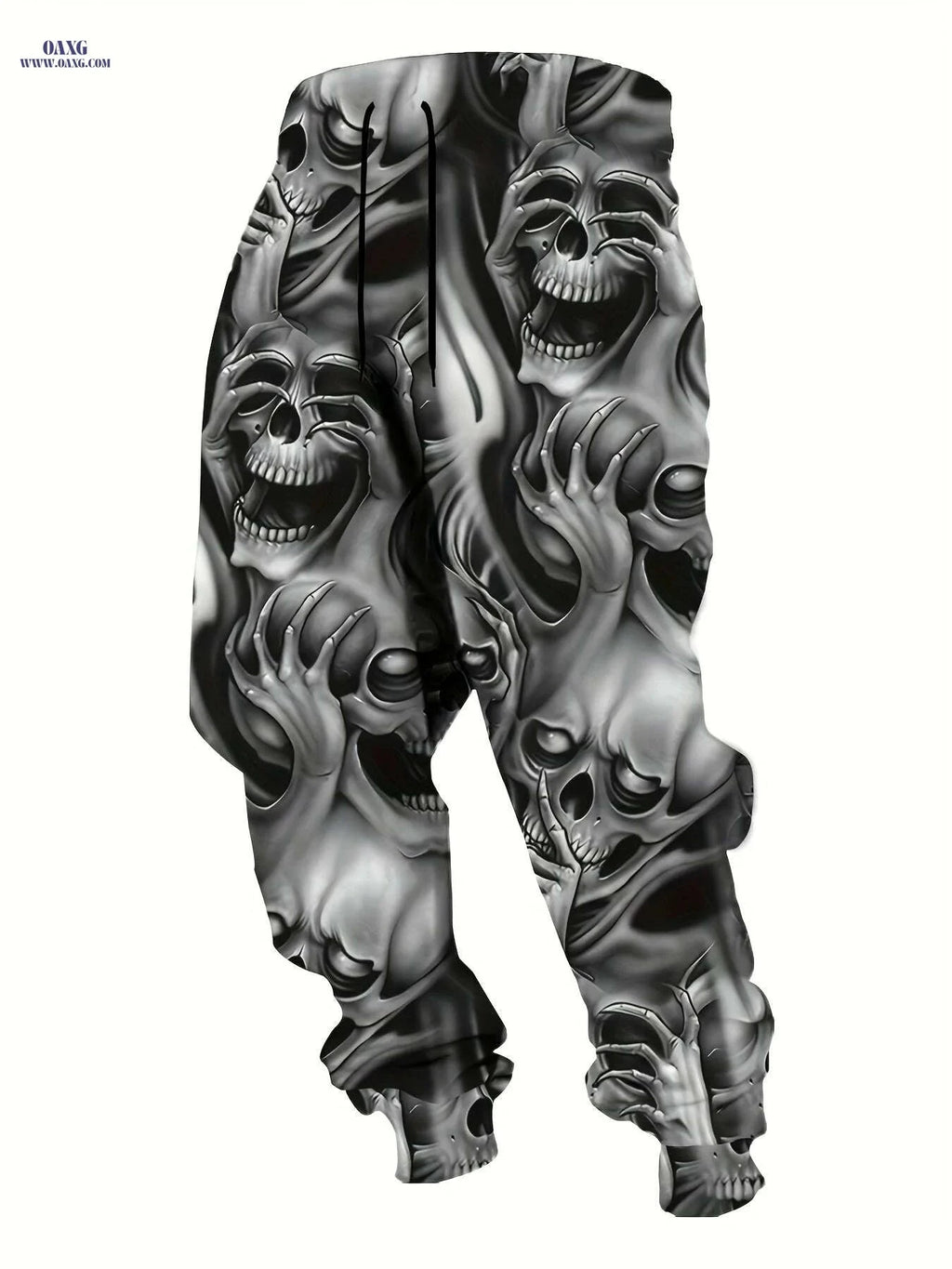 Men's Halloween Allover Skulls Print Jogger Pants - Casual Sports Style   OAXG Black / S
