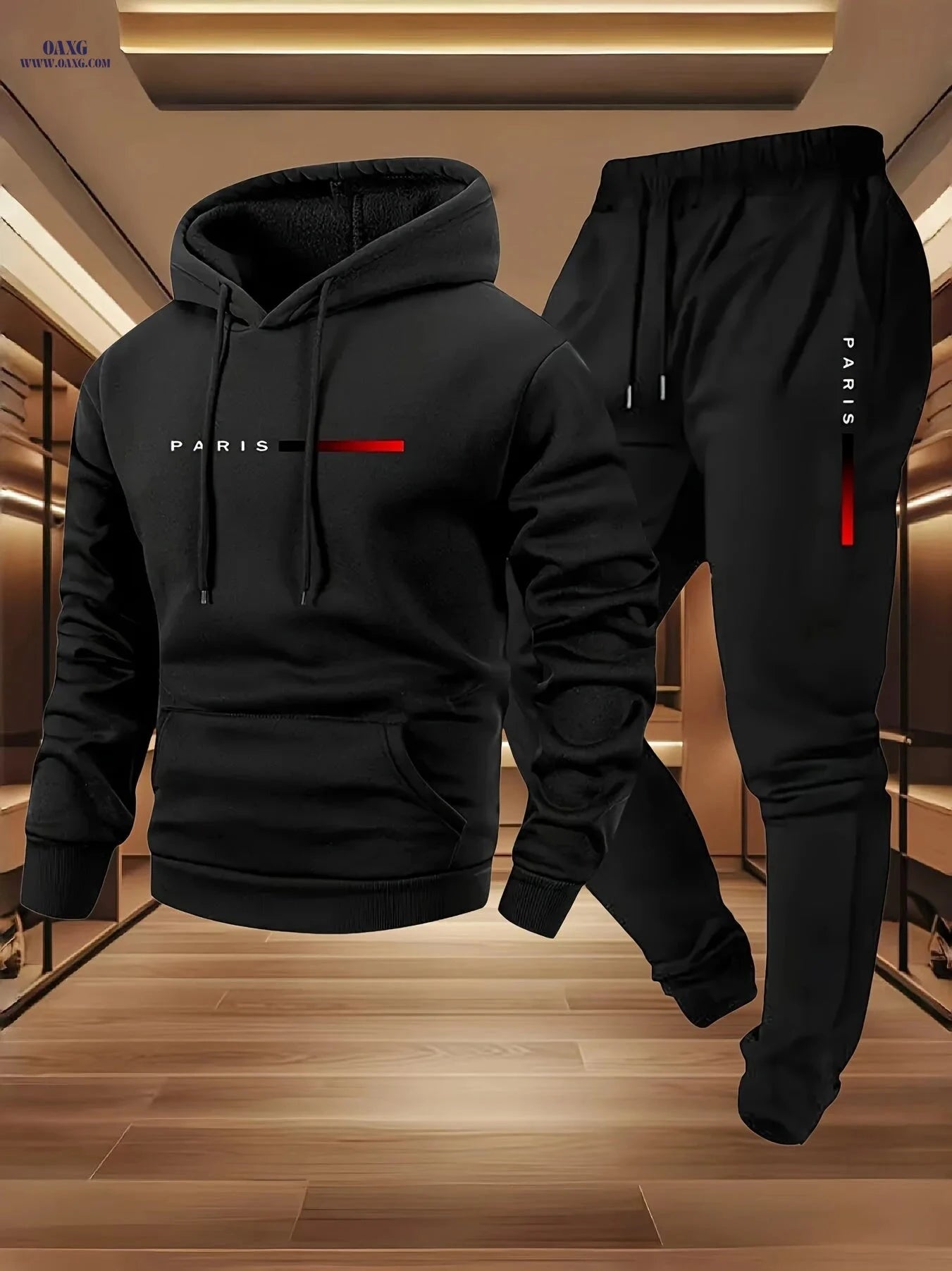Men's Halloween Hooded Sweatshirt & Sweatpants Set - Autumn Style   OAXG Navy Color / FR S