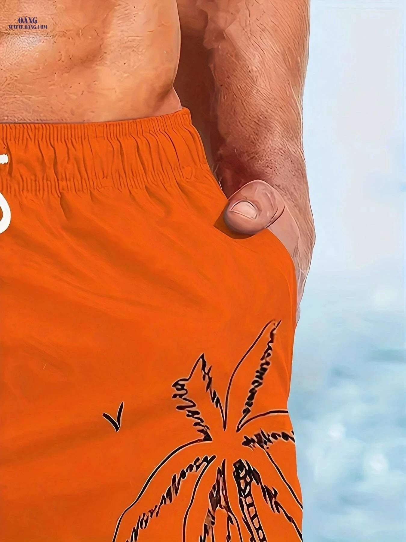 Men's Hawaiian 3D Printed Beach Shorts - Quick-Dry Tropical Design   OAXG 