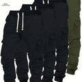 Men's Heavy-Duty Cargo Pants - 4pcs Pack, Multi-Pocket Elastic Waist   OAXG Mixed Color / FR S