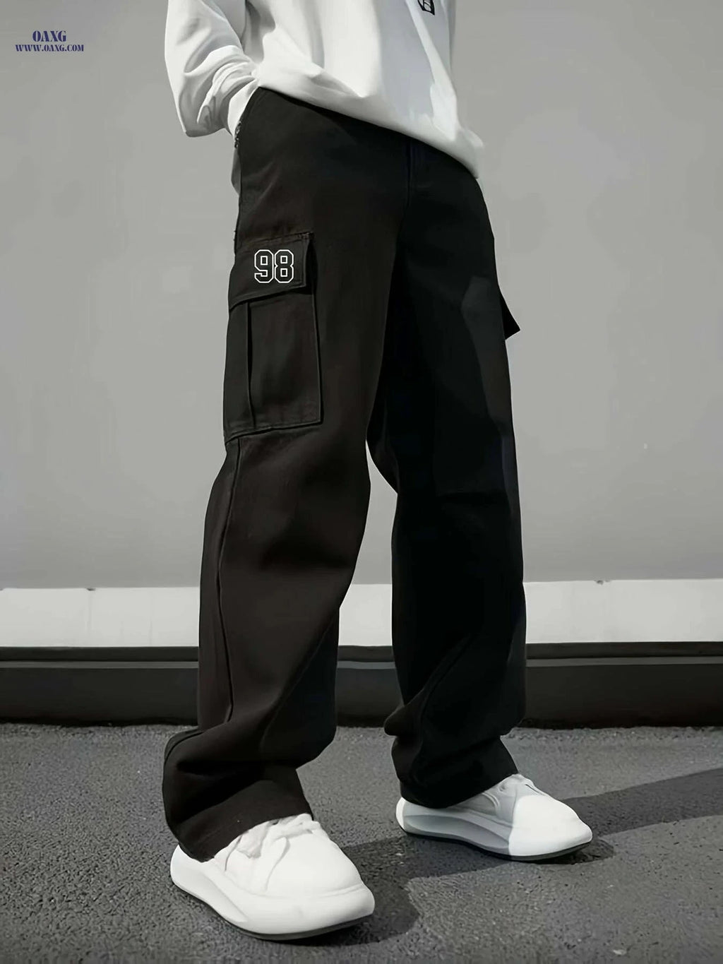 Men's Heavy-Duty Cargo Pants - All-Season Utility Loose-Fit Trousers   OAXG 