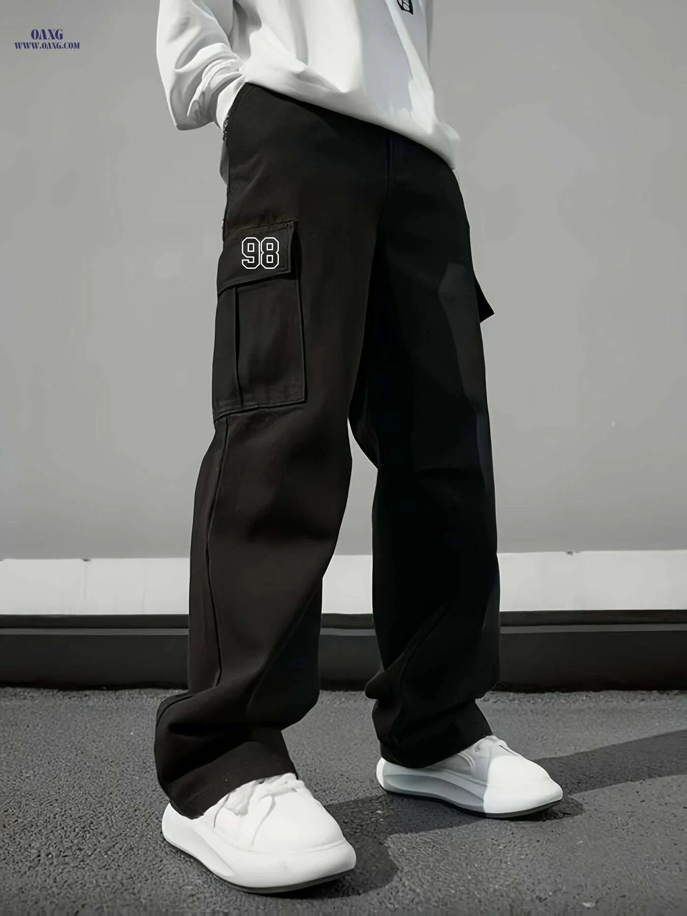 Men's Heavy-Duty Cargo Pants - All-Season Utility Loose-Fit Trousers   OAXG 
