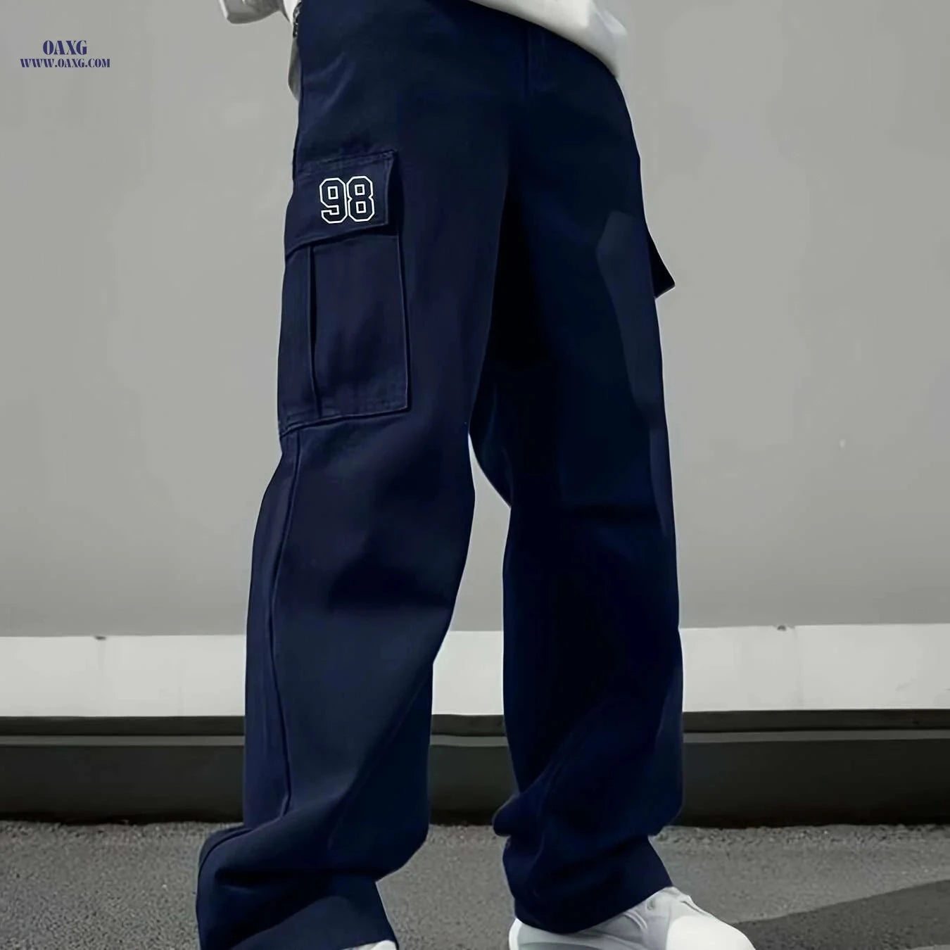 Men's Heavy-Duty Cargo Pants - All-Season Utility Loose-Fit Trousers   OAXG Black / XS