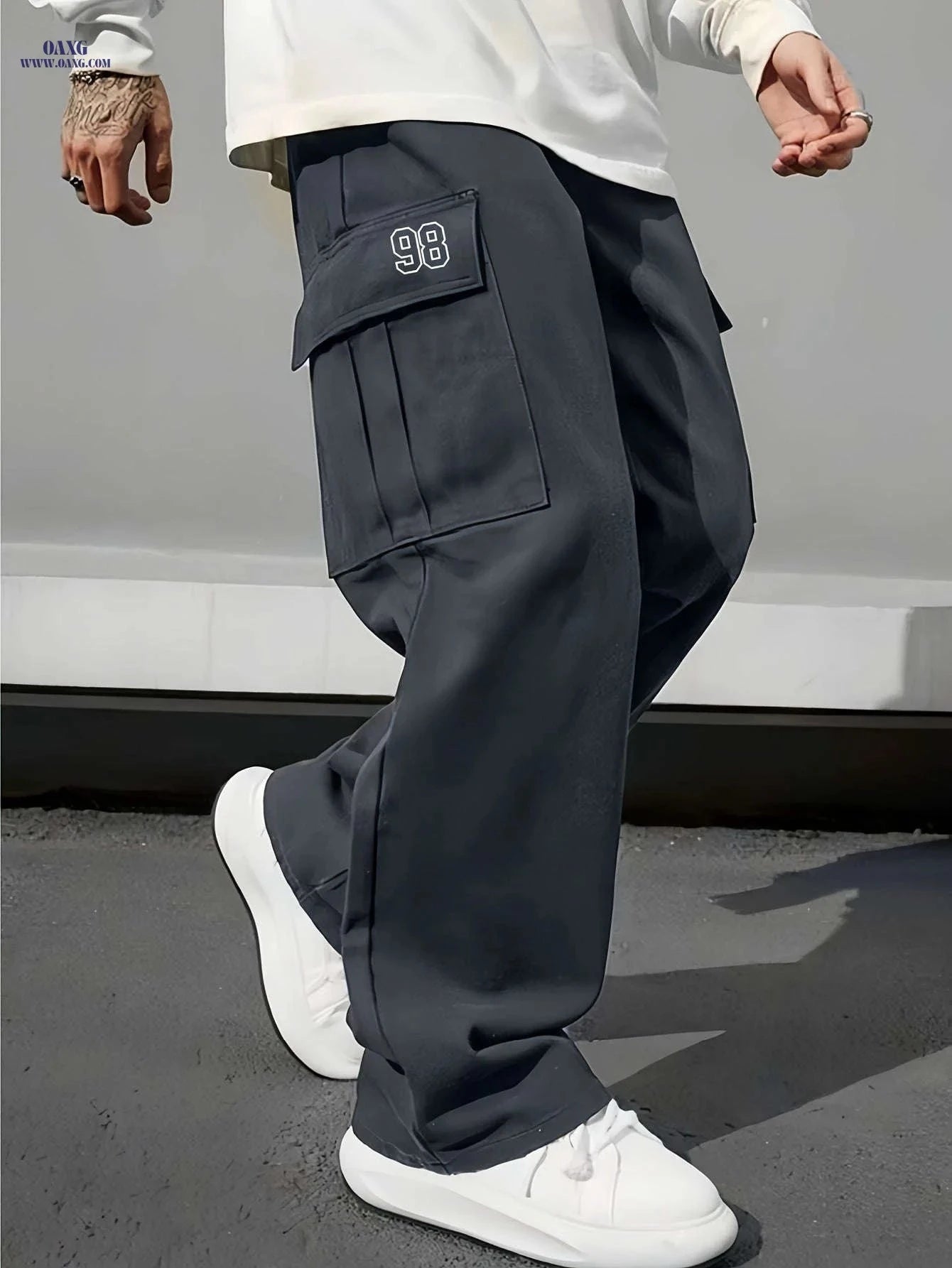 Men's Heavy-Duty Cargo Pants - All-Season Utility Workwear Trousers   OAXG 
