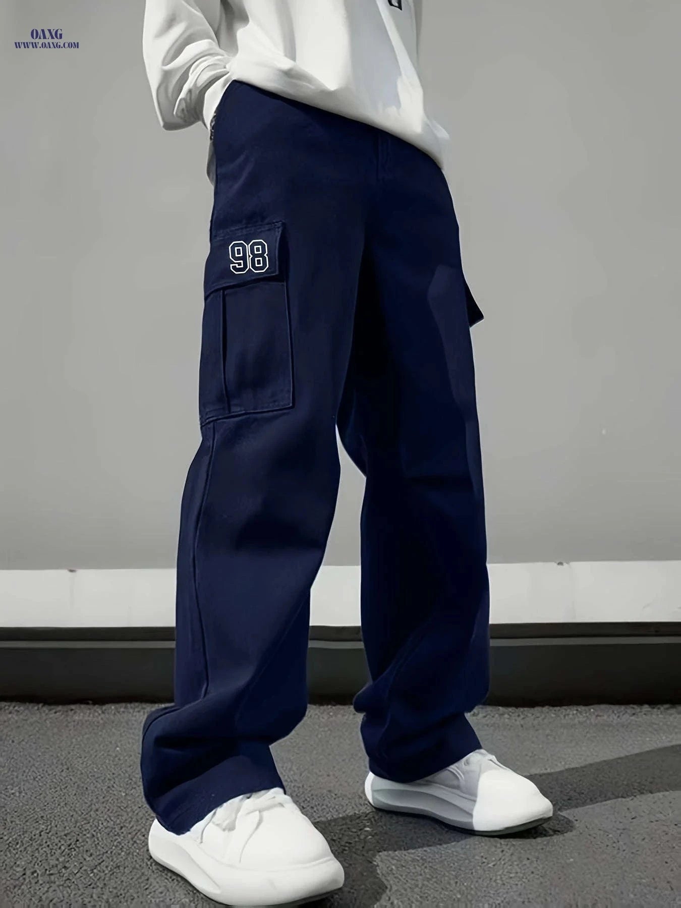 Men's Heavy-Duty Cargo Pants - All-Season Utility Workwear Trousers   OAXG Black / FR XS