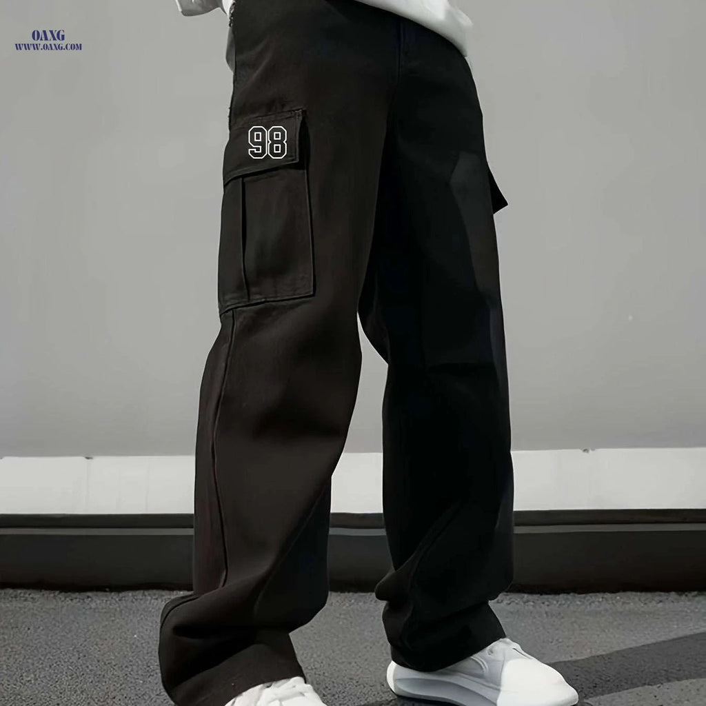 Men's Heavy-Duty Cargo Pants - All-Season Utility Workwear Trousers   OAXG 