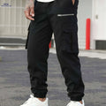 Men's Heavy-Duty Cargo Pants - Multi-Pocket, High-Waist Design   OAXG Black / S