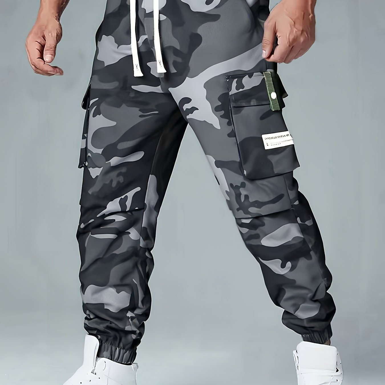 Men's Heavy-Duty Cargo Pants - Non-Stretch, Utility Pockets, Drawstring   OAXG Army Green / FR XXS