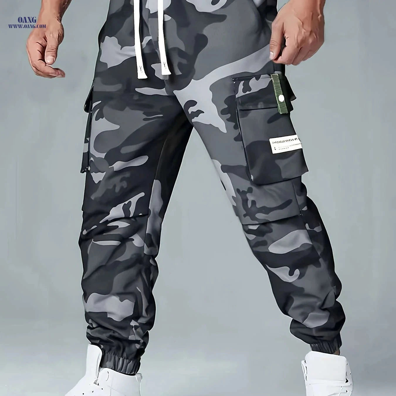 Men's Heavy-Duty Cargo Pants - Non-Stretch, Utility Pockets, Drawstring   OAXG Army Green / FR XXS