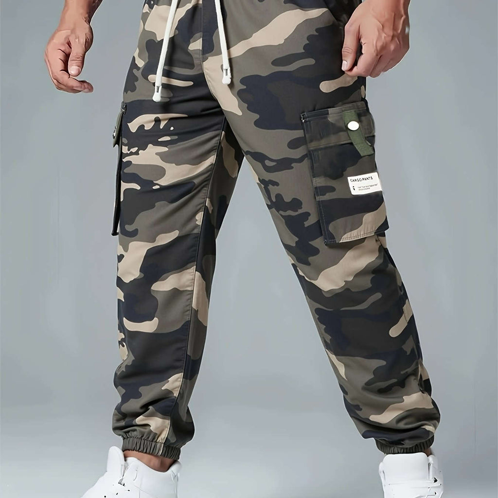 Men's Heavy-Duty Cargo Pants - Non-Stretch, Utility Pockets, Drawstring   OAXG Army Green / FR XXS