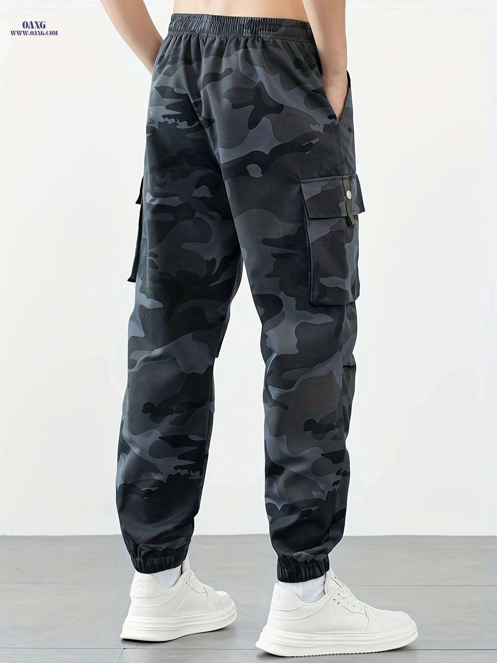 Men's Heavy-Duty Cargo Pants - Non-Stretch, Utility Pockets, Drawstring   OAXG 