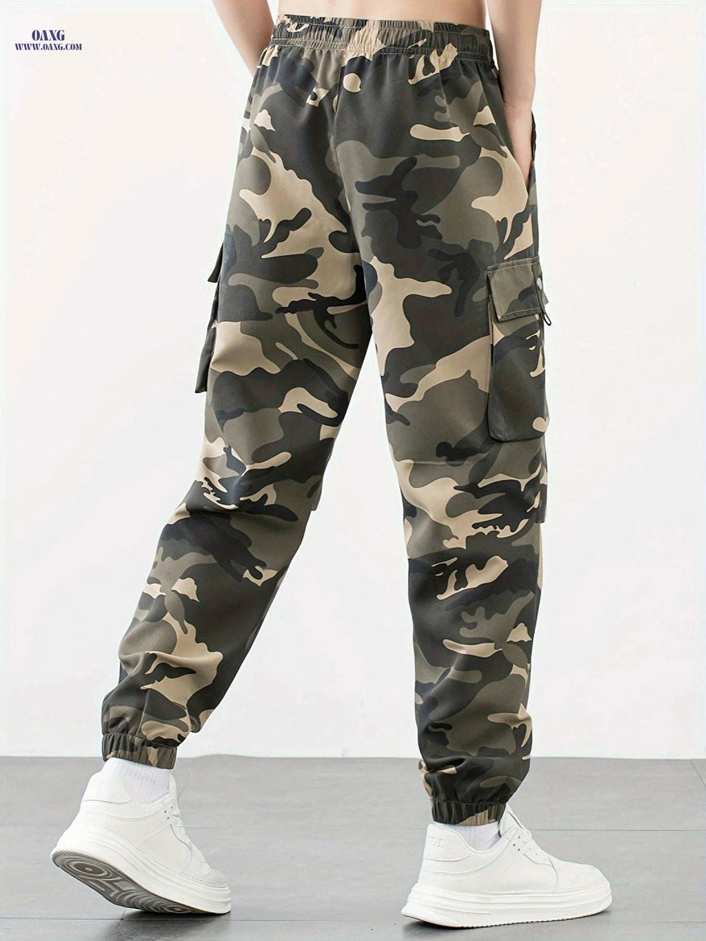 Men's Heavy-Duty Cargo Pants - Non-Stretch, Utility Pockets, Drawstring   OAXG 