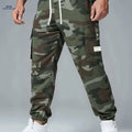 Men's Heavy-Duty Cargo Pants - Non-Stretch, Utility Pockets, Drawstring   OAXG 