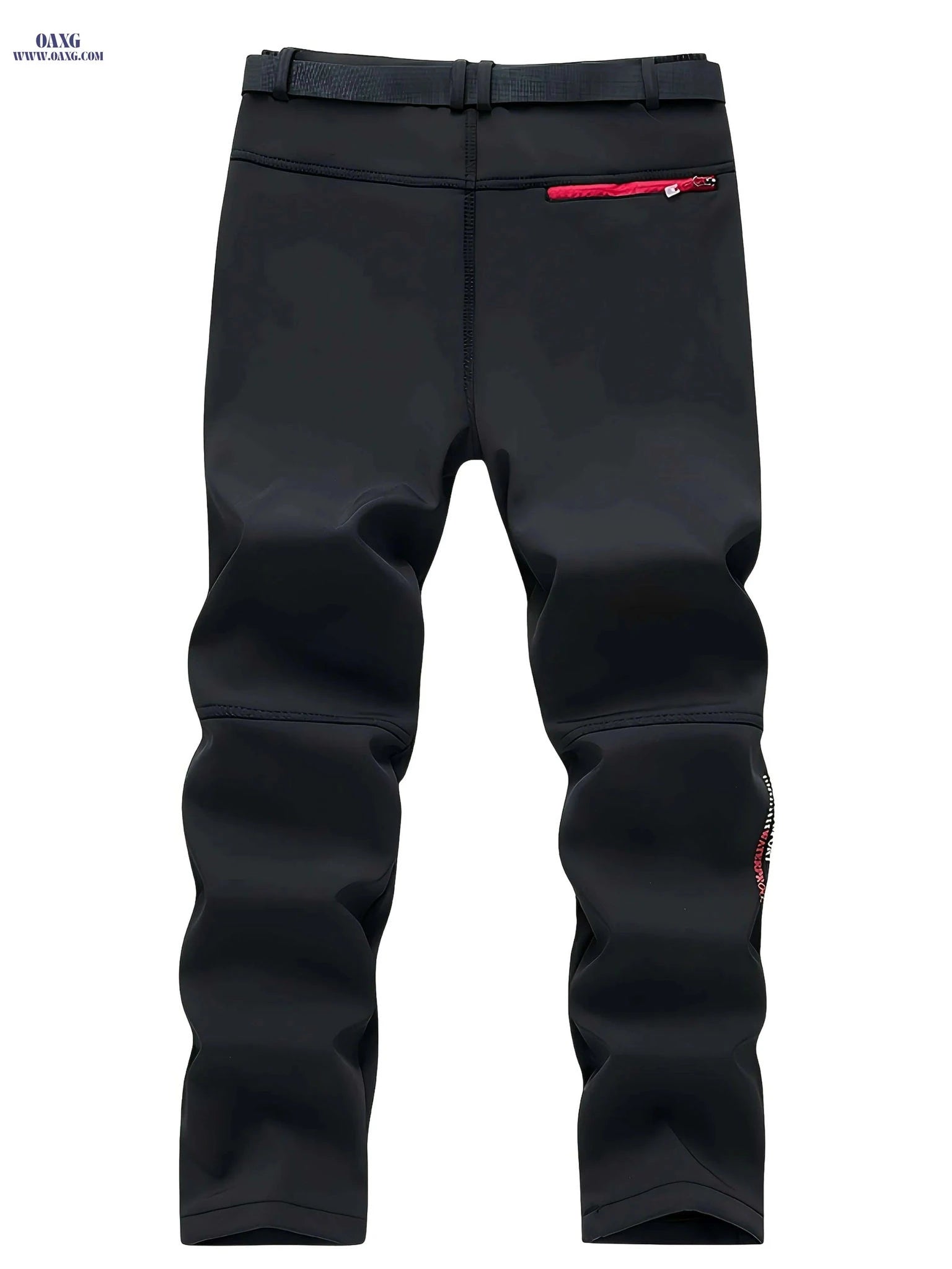 Men's Heavy-Duty Thermal Pants - Windproof, Adjustable Belt, Zippered Pockets   OAXG Black / XS