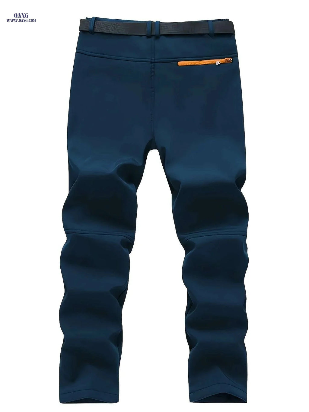Men's Heavy-Duty Thermal Pants - Windproof, Adjustable Belt, Zippered Pockets   OAXG Black / XS