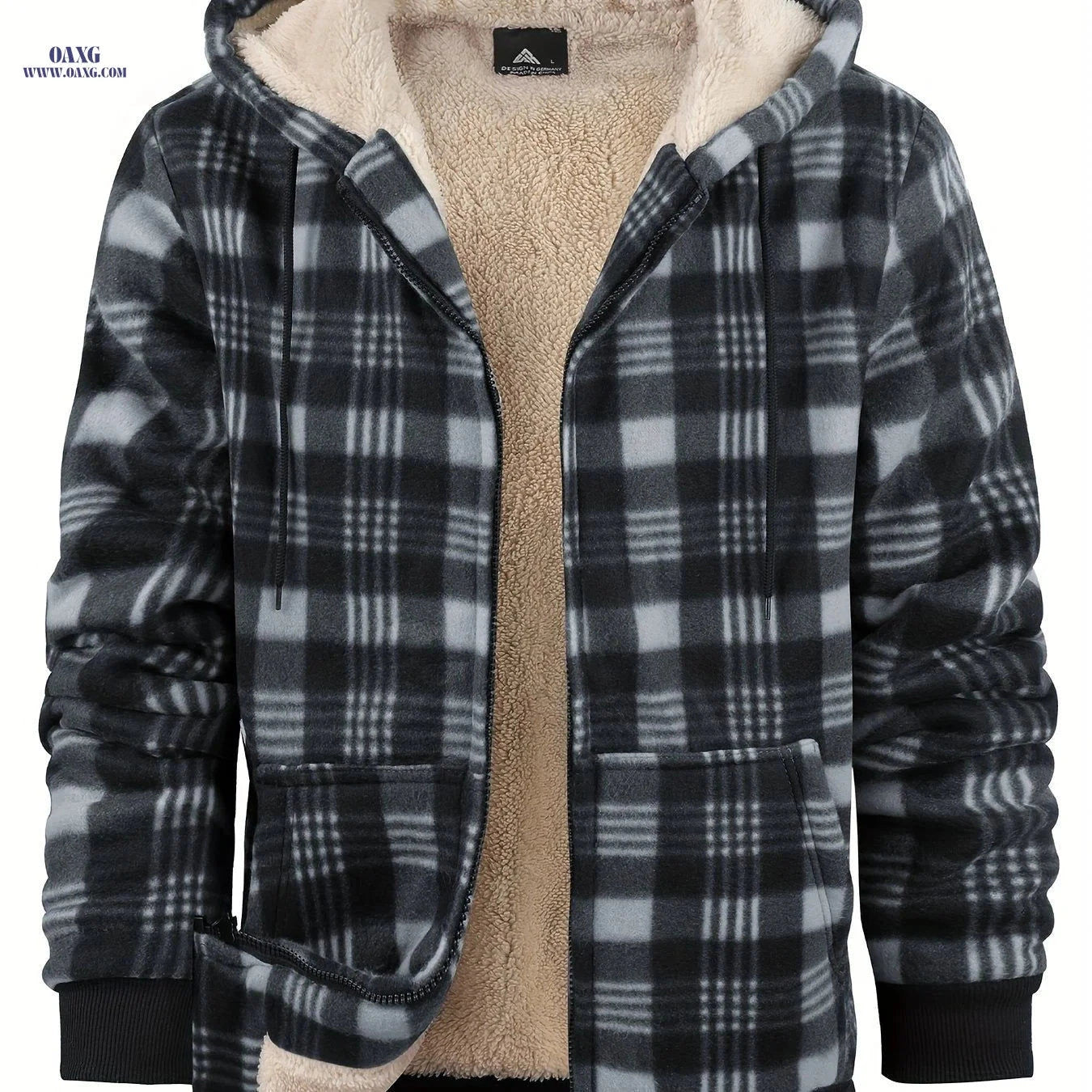 Men's Heavyweight Fleece Hoodie Jacket - Thick Sherpa Lined   OAXG 