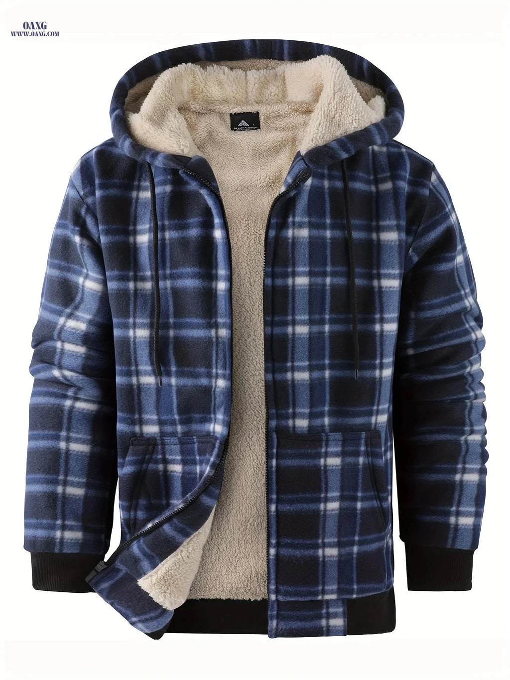 Men's Heavyweight Fleece Hoodie Jacket - Thick Sherpa Lined   OAXG 