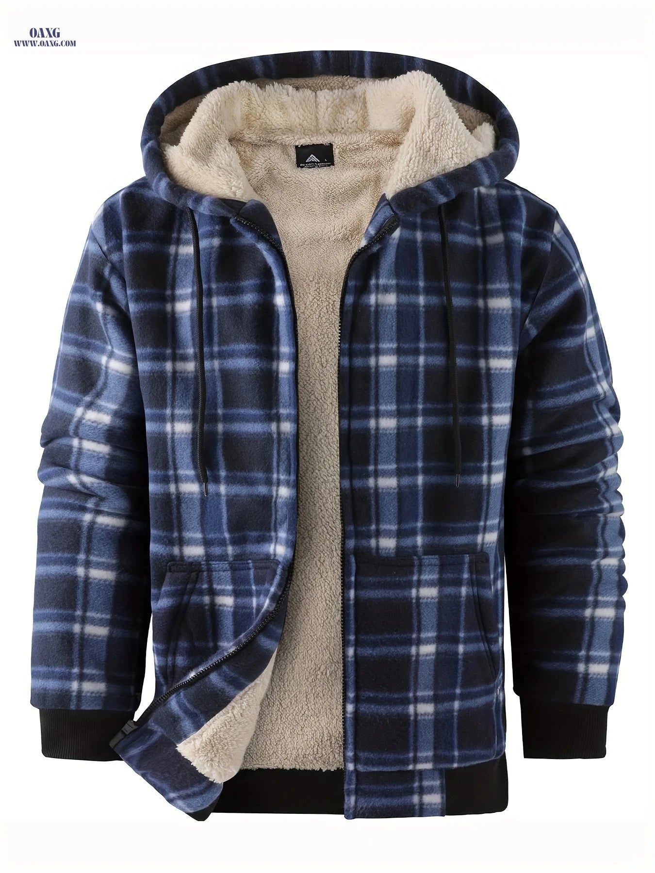 Men's Heavyweight Fleece Hoodie Jacket - Thick Sherpa Lined   OAXG 