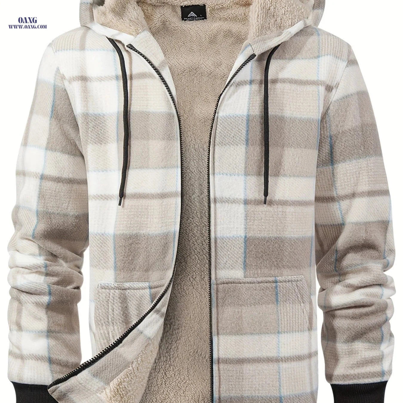 Men's Heavyweight Fleece Hoodie Jacket - Thick Sherpa Lined   OAXG 