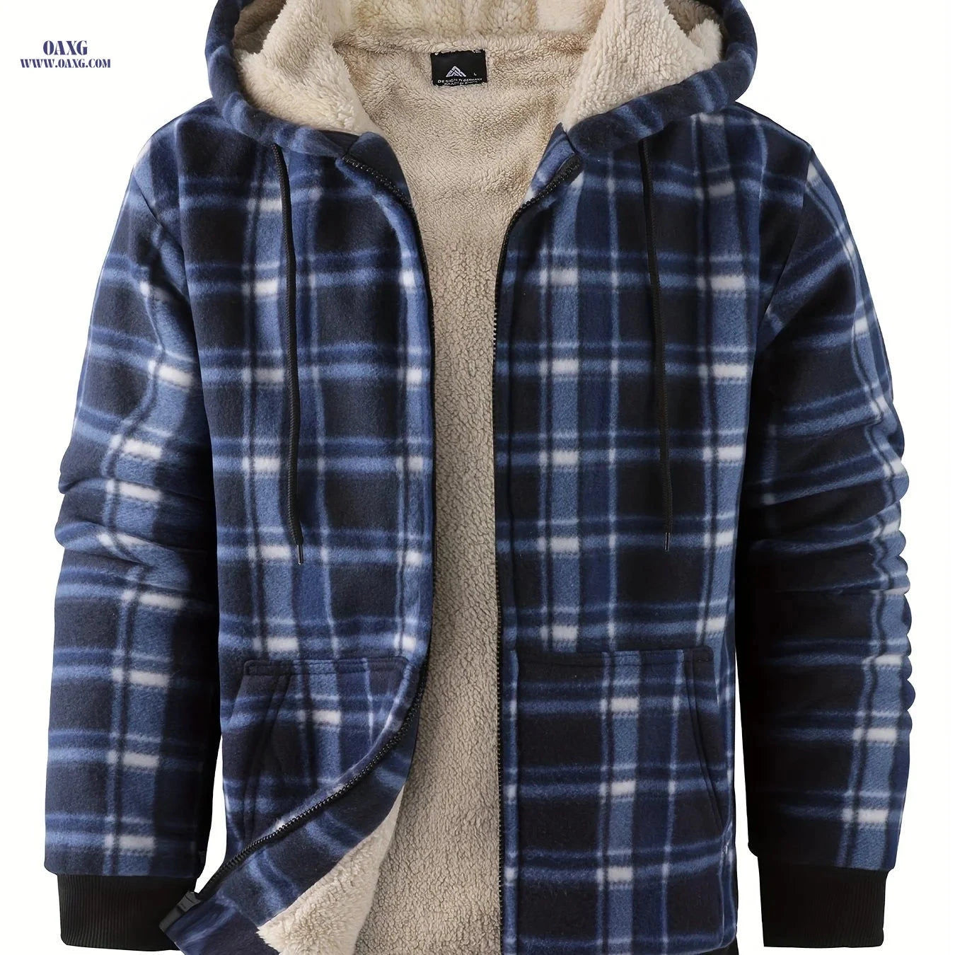 Men's Heavyweight Fleece Hoodie Jacket - Thick Sherpa Lined   OAXG 