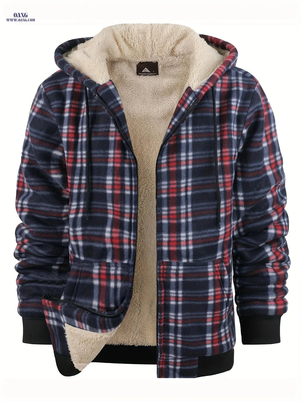 Men's Heavyweight Fleece Hoodie Jacket - Thick Sherpa Lined   OAXG 