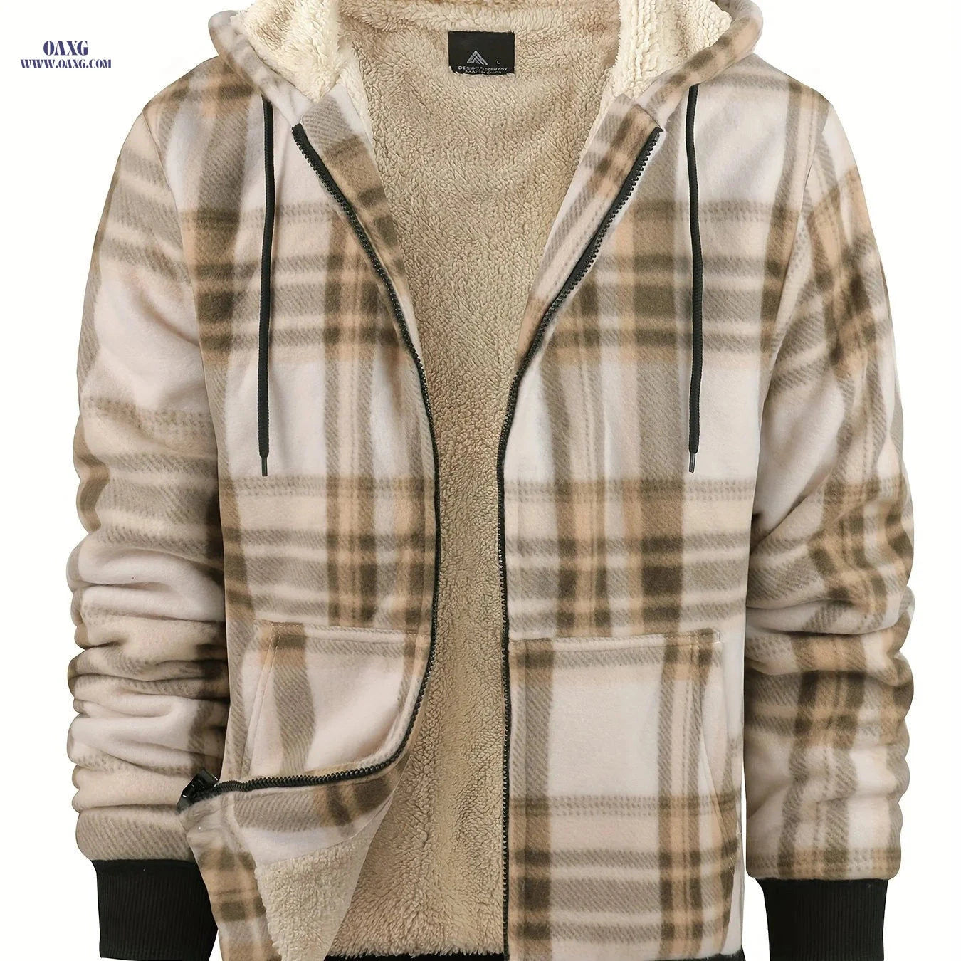 Men's Heavyweight Fleece Hoodie Jacket - Thick Sherpa Lined   OAXG 