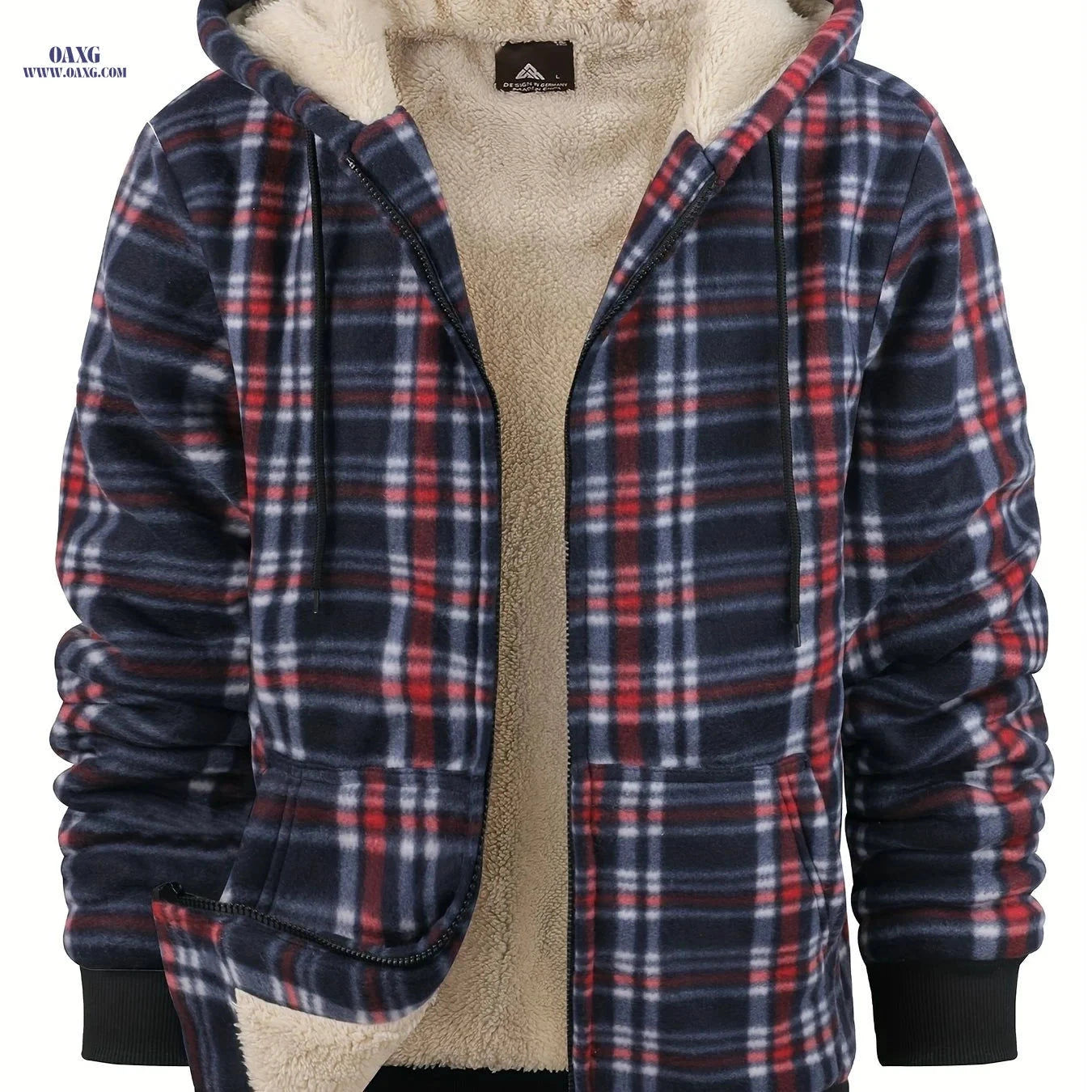 Men's Heavyweight Fleece Hoodie Jacket - Thick Sherpa Lined   OAXG 