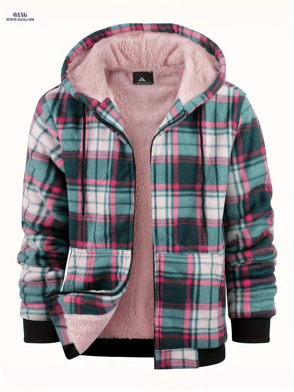 Men's Heavyweight Fleece Hoodie Jacket - Thick Sherpa Lined   OAXG Tawny / FR M
