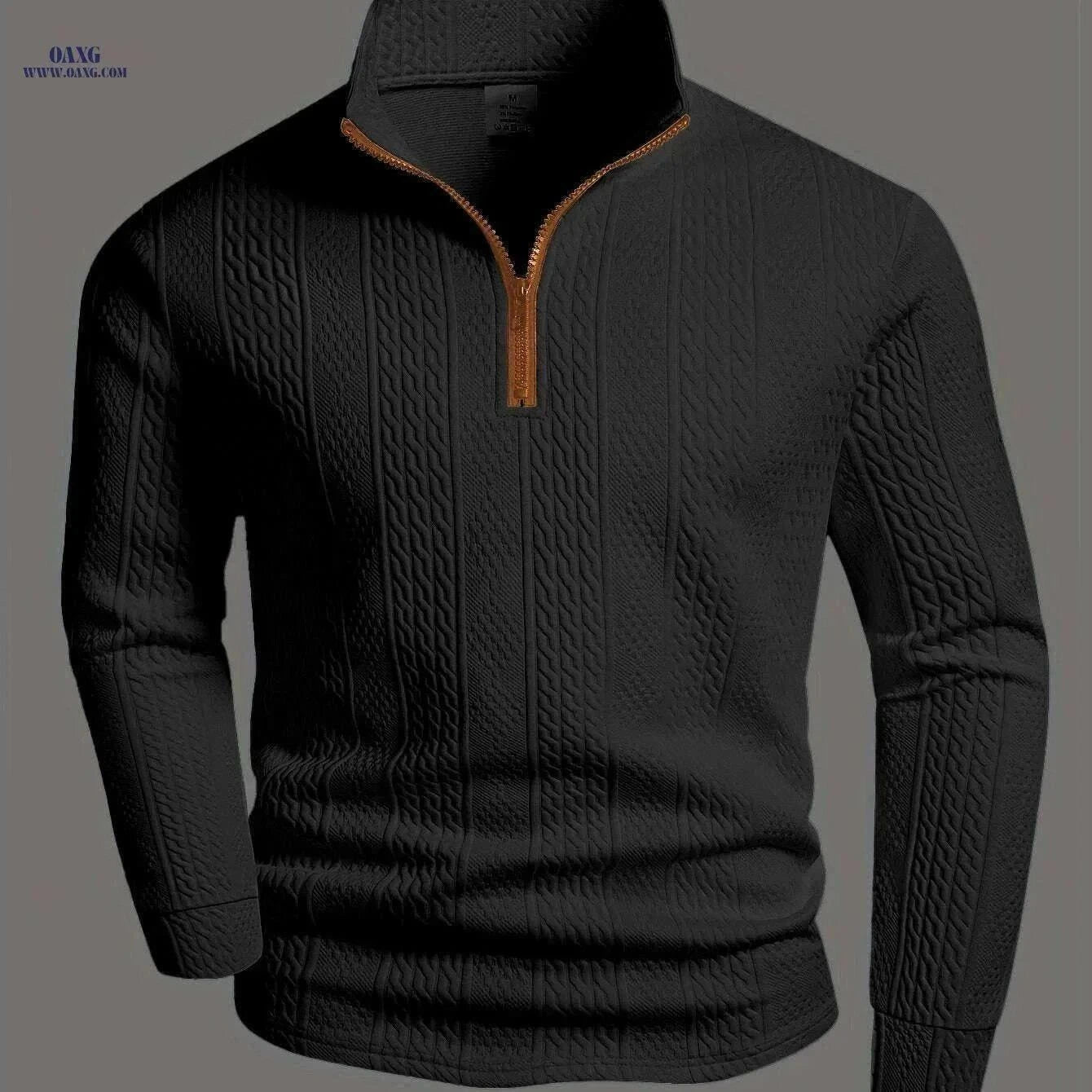 Men's Heavyweight Long Sleeve Shirt - Zipper Front, Casual Style   OAXG White / S