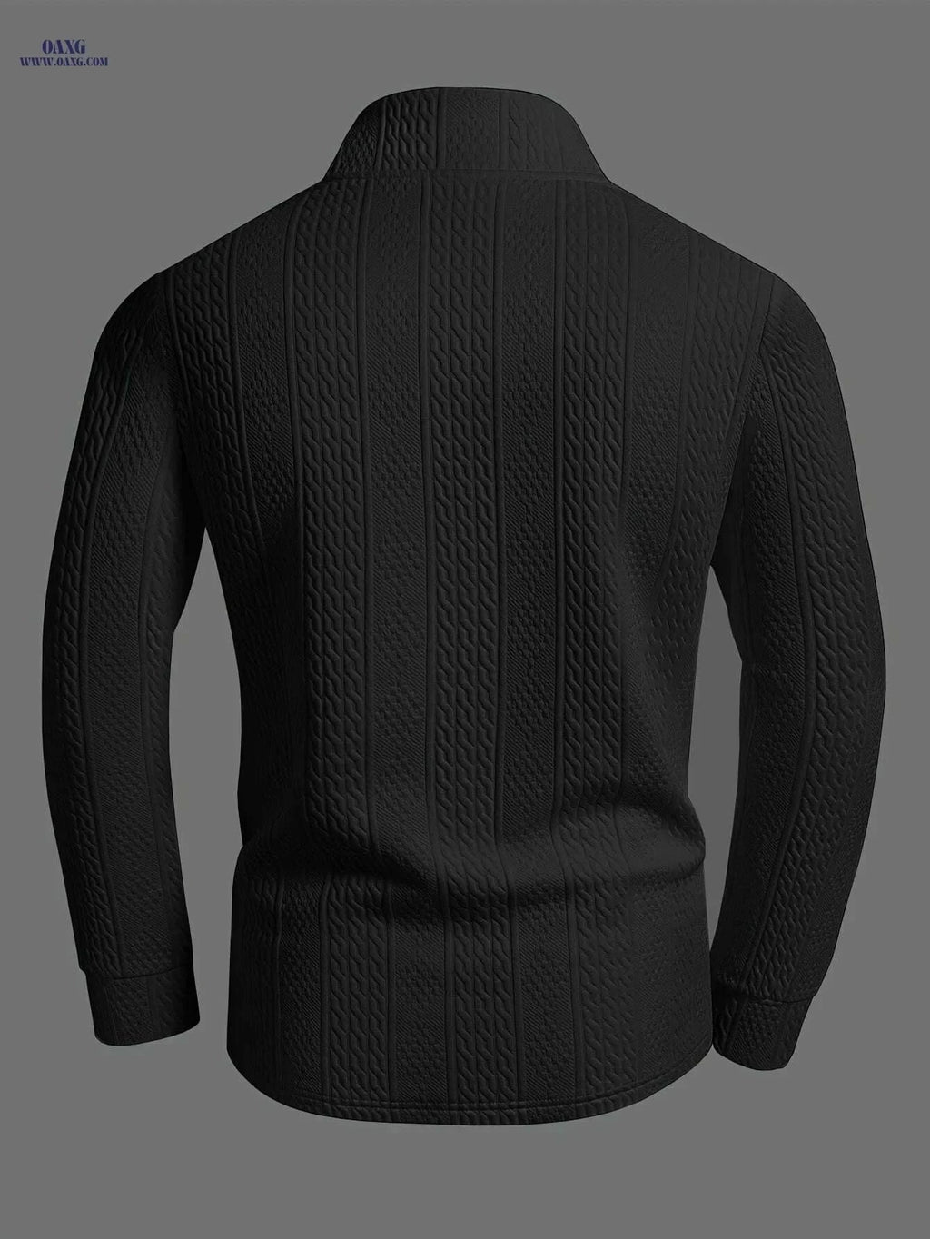 Men's Heavyweight Long Sleeve Shirt - Zipper Front, Casual Style   OAXG White / S