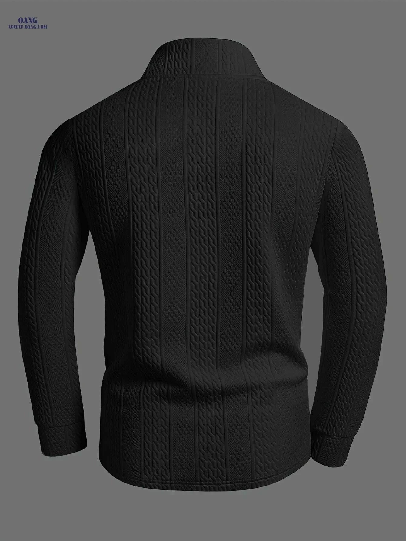 Men's Heavyweight Long Sleeve Shirt - Zipper Front, Casual Style   OAXG White / S
