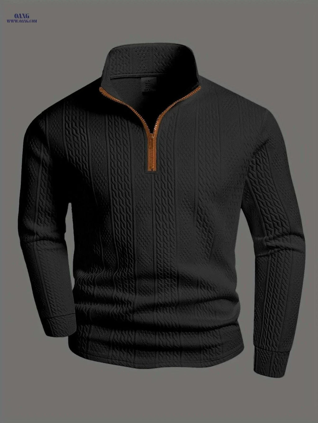 Men's Heavyweight Long Sleeve Shirt - Zipper Front, Casual Style   OAXG White / S