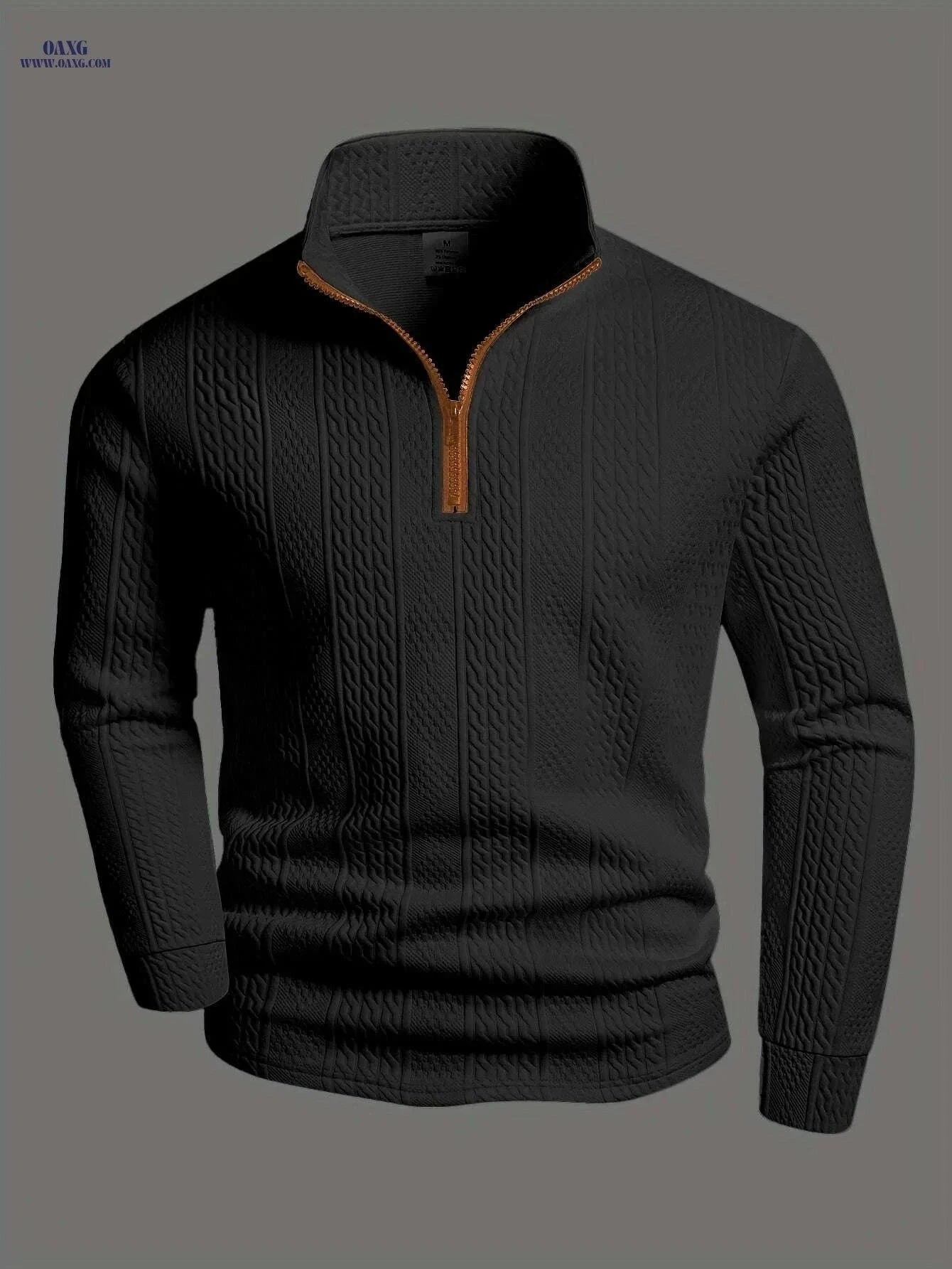 Men's Heavyweight Long Sleeve Shirt - Zipper Front, Casual Style   OAXG White / S
