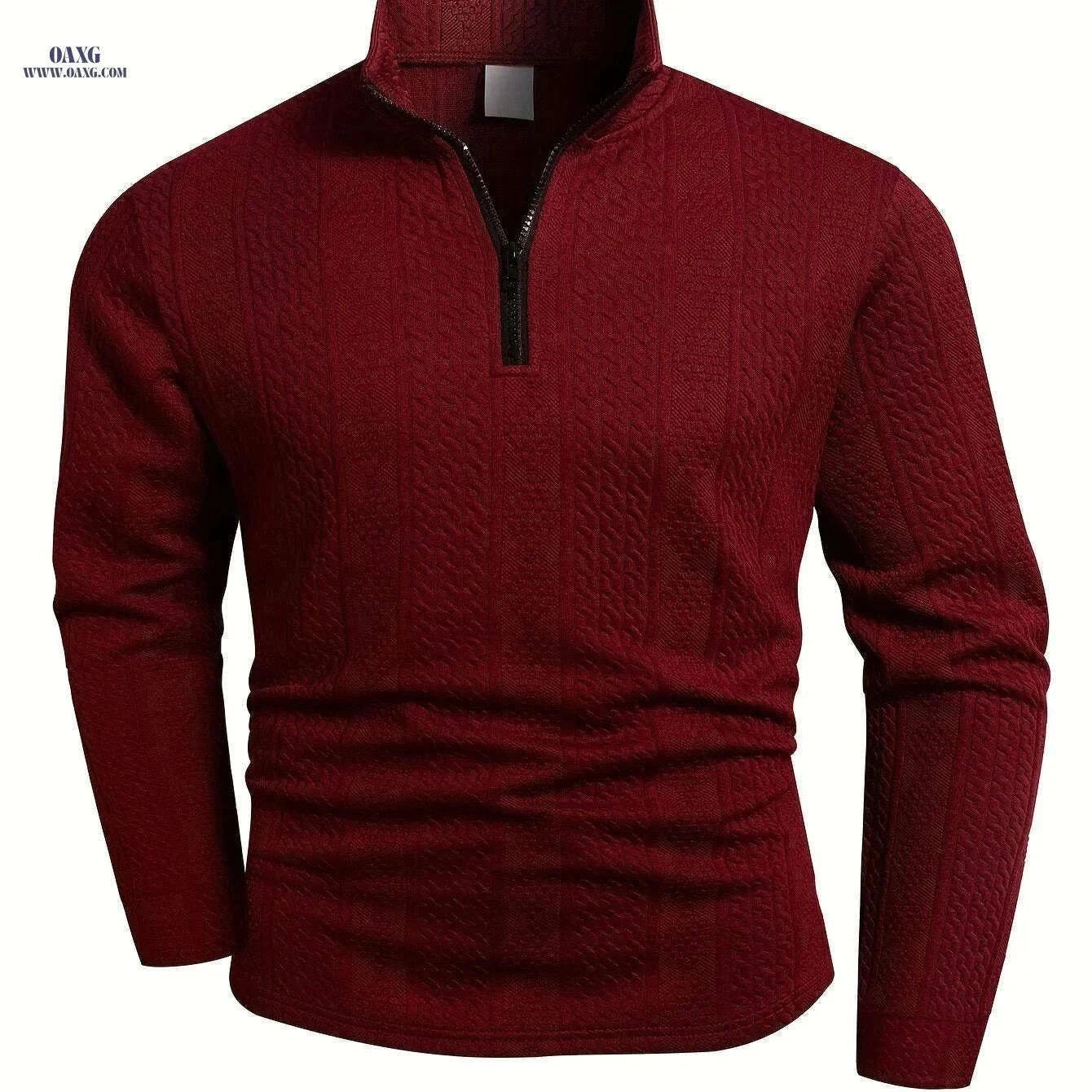 Men's Heavyweight Long Sleeve Shirt - Zipper Front, Casual Style   OAXG White / S