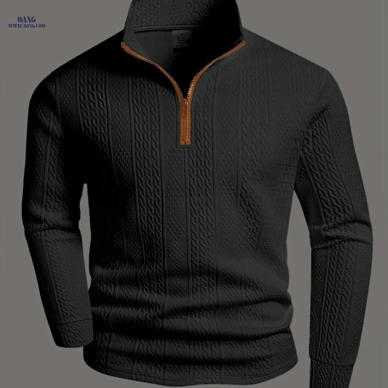 Men's Heavyweight Long Sleeve Shirt - Zipper Front, Casual Style   OAXG White / S