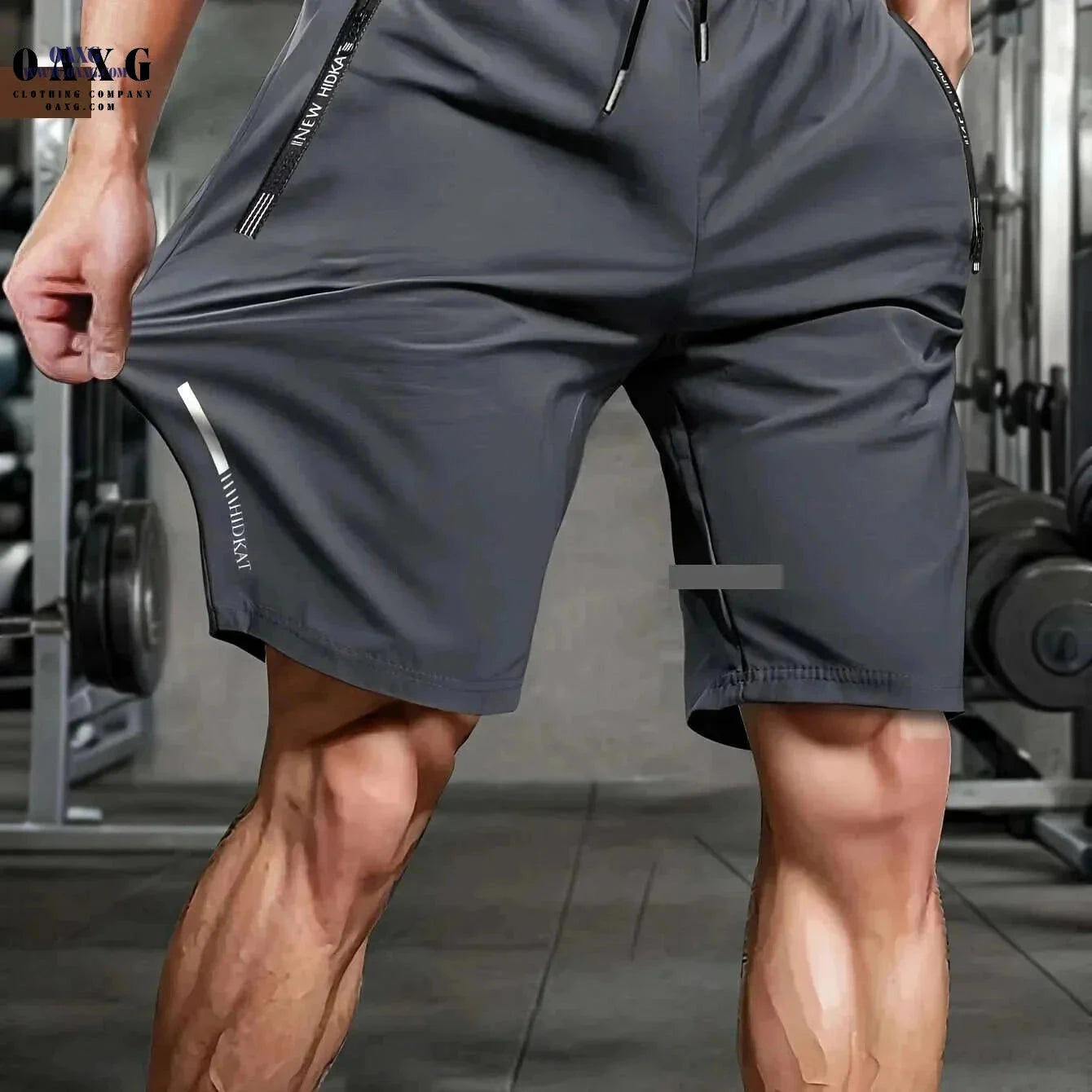 Men's High-Elastic Sports Shorts - Breathable with Zip Pockets   OAXG 