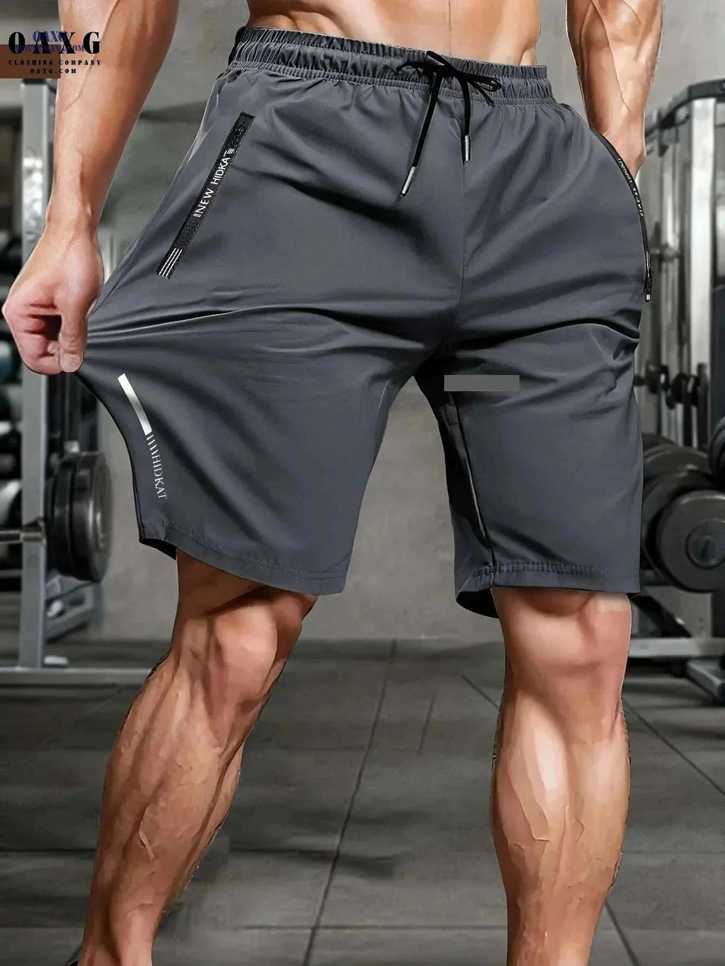 Men's High-Elastic Sports Shorts - Breathable with Zip Pockets   OAXG 