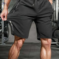 Men's High Elasticity Ice Sliky Fiber Shorts - Breathable, Zipper Pockets   OAXG Black / XXS