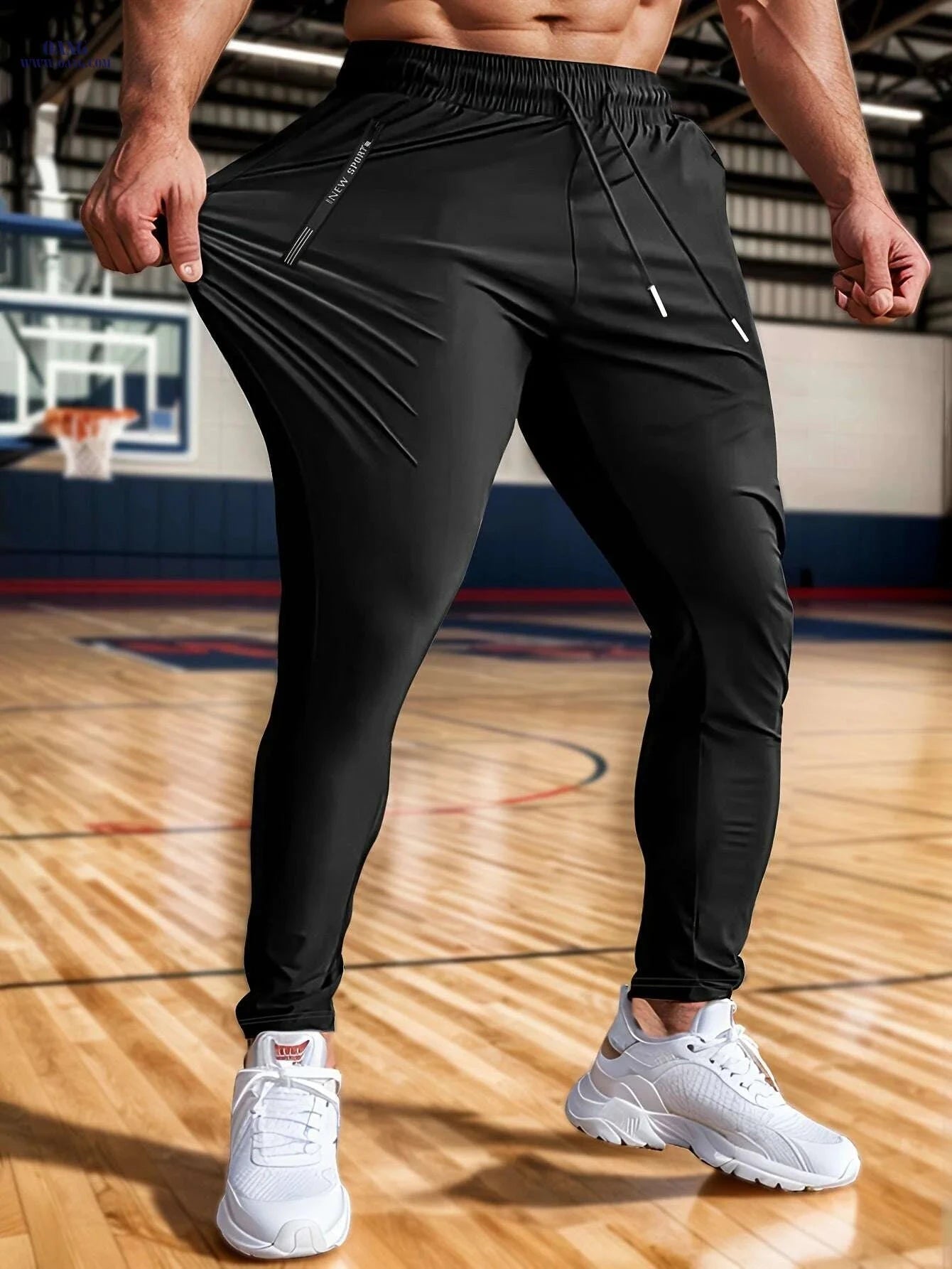 Men's High-Elasticity Sports Cropped Pants - Lightweight & Stylish   OAXG Black / XXS